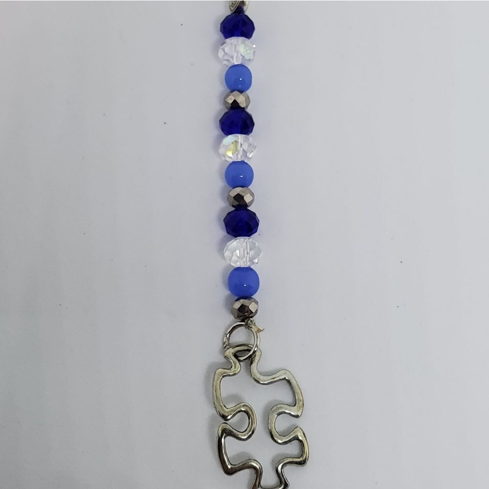 Beaded Autism Awareness Keychain - Picture 2 of 2